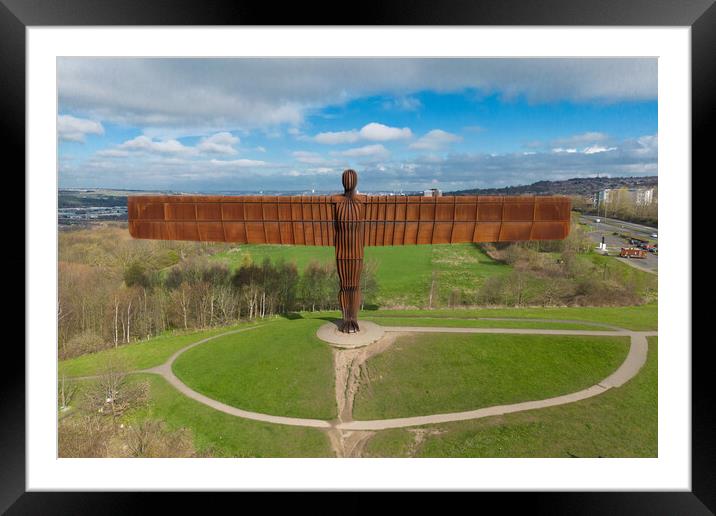 The Angel of the North Framed Mounted Print by Apollo Aerial Photography