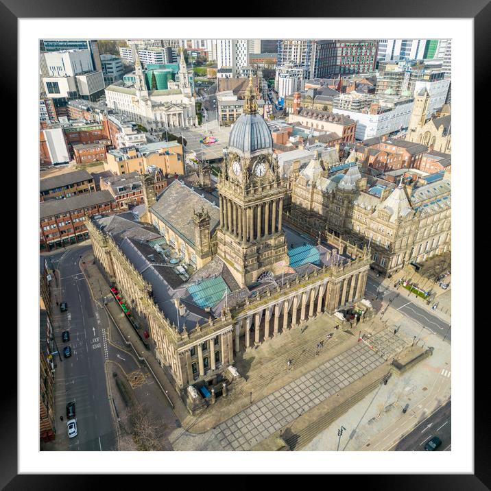 Leeds Town Hall From Above Framed Mounted Print by Apollo Aerial Photography