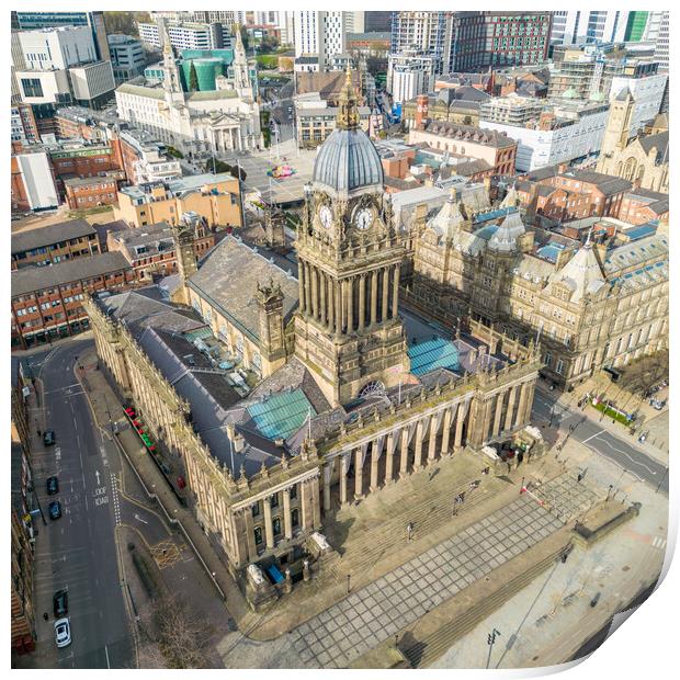 Leeds Town Hall From Above Print by Apollo Aerial Photography