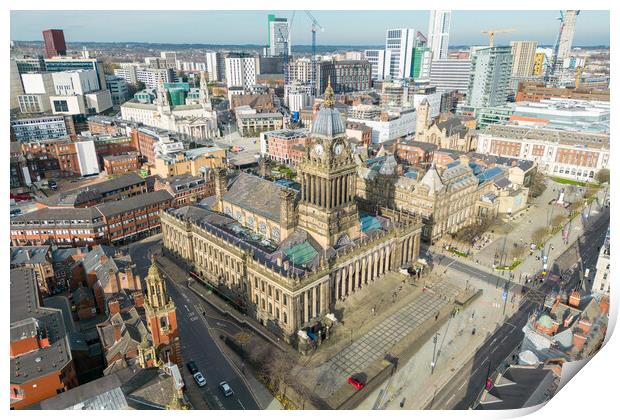 Leeds Town Hall Print by Apollo Aerial Photography