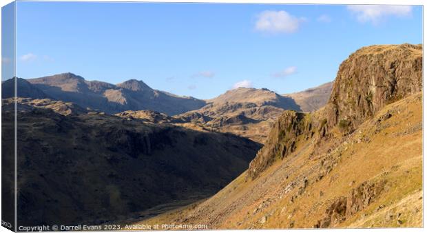 Scafell Pike from Hardknott Pass Canvas Print by Darrell Evans