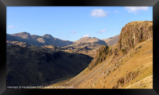Scafell Pike from Hardknott Pass Framed Print by Darrell Evans