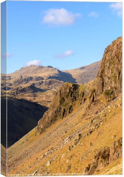 Hardknott towards Scafell Canvas Print by Darrell Evans