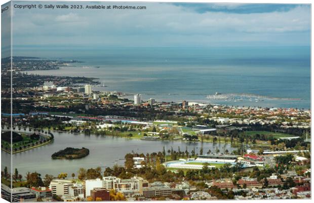Melbourne coast from on high Canvas Print by Sally Wallis