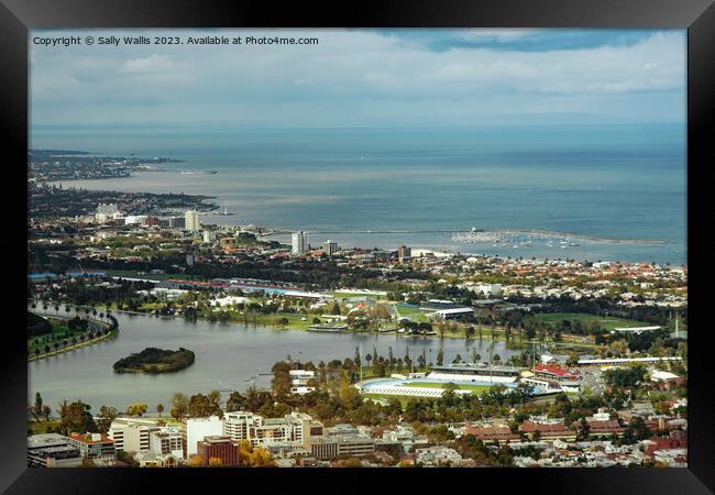 Melbourne coast from on high Framed Print by Sally Wallis