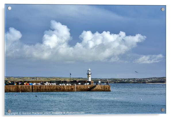 Smeaton's Pier Lighthouse, St. Ives, Cornwall Acrylic by Gordon Maclaren