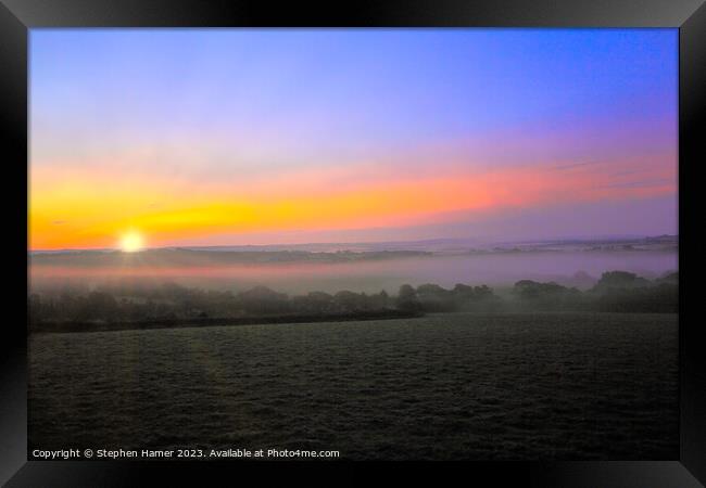 Enchanting Cornish Sunrise Framed Print by Stephen Hamer