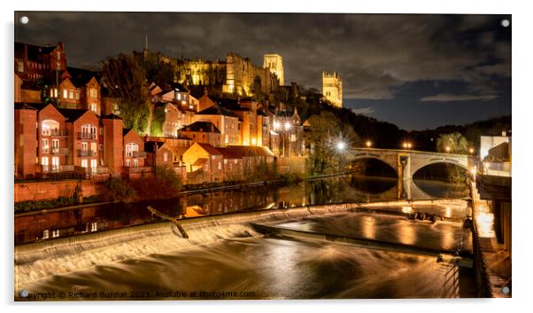 Durham At Night Acrylic by Richard Burdon