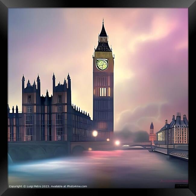 Majestic Big Ben Clock Tower Framed Print by Luigi Petro