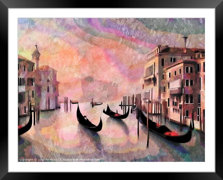 Venices Majestic Grand Canal Framed Mounted Print by Luigi Petro