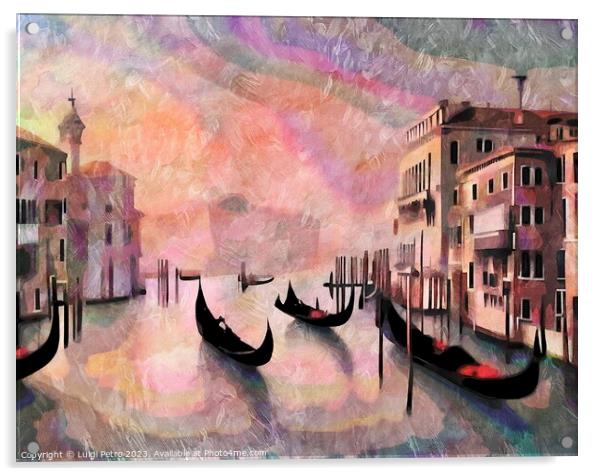 Venices Majestic Grand Canal Acrylic by Luigi Petro