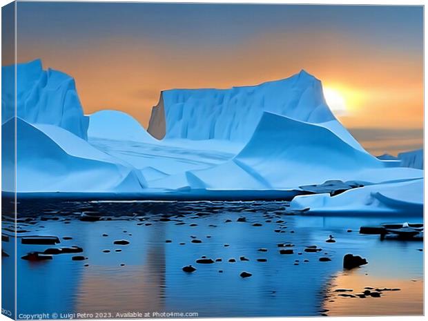 Majestic Icebergs of Antarctica Canvas Print by Luigi Petro
