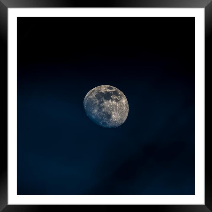 Moon on a blue night  Framed Mounted Print by Martyn Large
