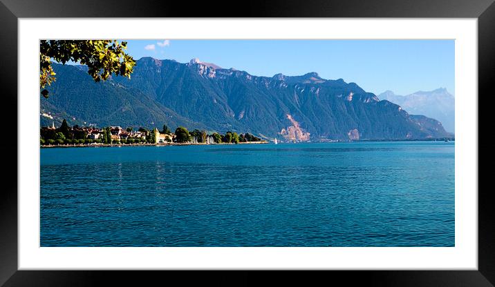 Lake Geneva View from Vevey Framed Mounted Print by Jeremy Hayden