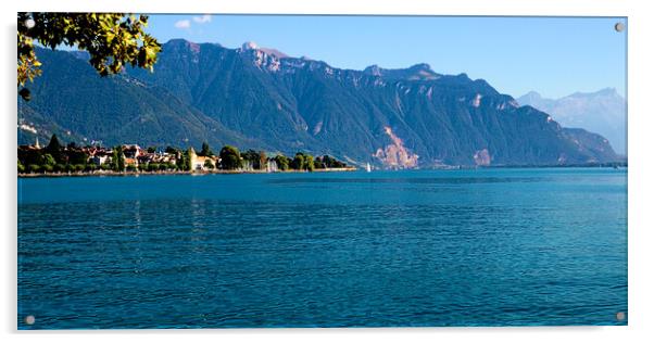 Lake Geneva View from Vevey Acrylic by Jeremy Hayden