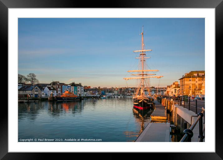TS Royalist in Weymouth Harbour Framed Mounted Print by Paul Brewer