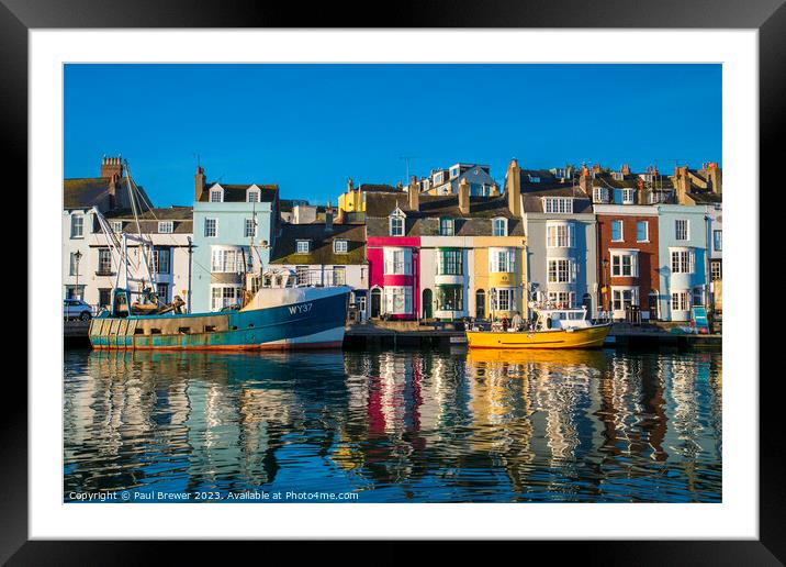 Weymouth's Harbour in Spring Framed Mounted Print by Paul Brewer