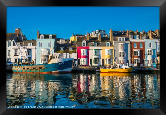Weymouth's Harbour in Spring Framed Print by Paul Brewer