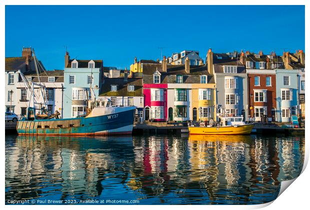Weymouth's Harbour in Spring Print by Paul Brewer