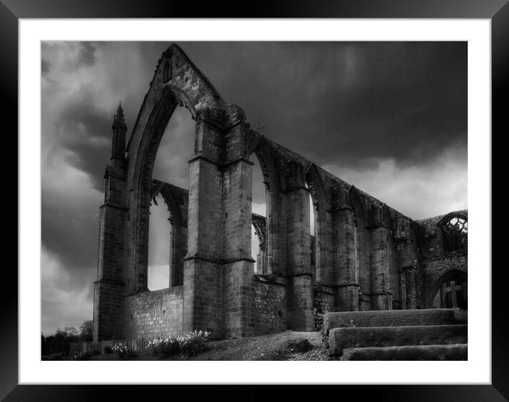 Bolton Abbey under a Stormy Sky Framed Mounted Print by Glen Allen