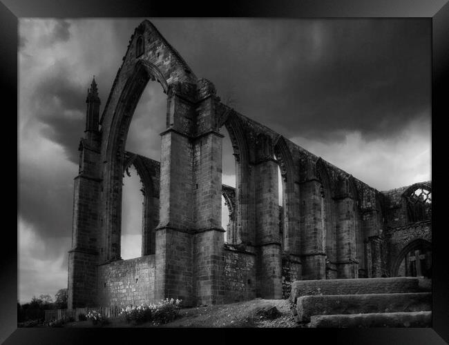 Bolton Abbey under a Stormy Sky Framed Print by Glen Allen