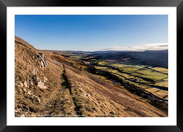 The track down to Hawkswick Framed Mounted Print by Matt Jackson