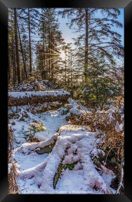 Winter in Snowdonia after a fall of snow  Framed Print by Gail Johnson