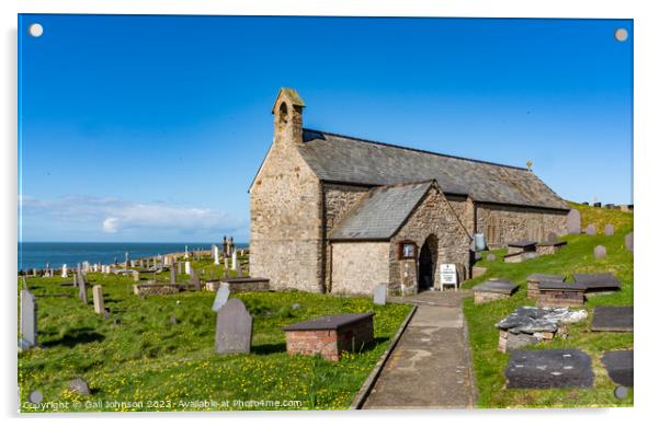 Llanbadrig St Patrick on the isle of anglesey coastal path  Acrylic by Gail Johnson