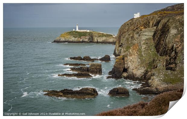 South Stack Lighthouse isle of Anglesey North Wales Print by Gail Johnson