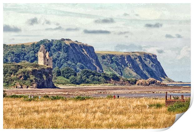 Greenan castle, Ayr, Scotland Print by Allan Durward Photography
