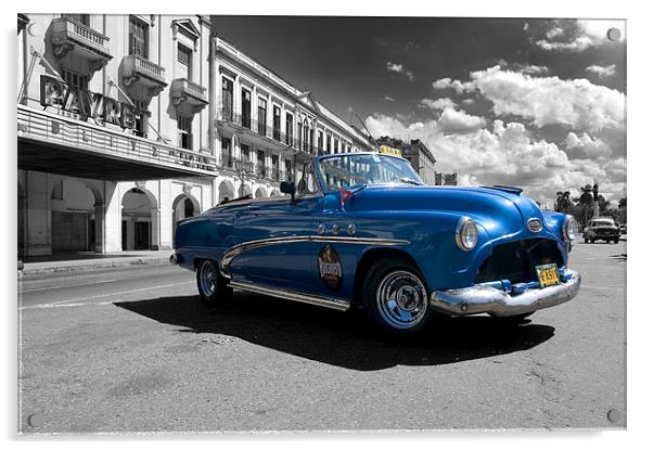Havana Taxi Acrylic by Simon Marshall