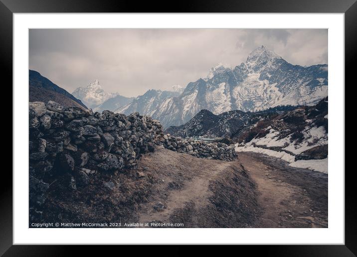 Himalayian Mountain Trail Framed Mounted Print by Matthew McCormack