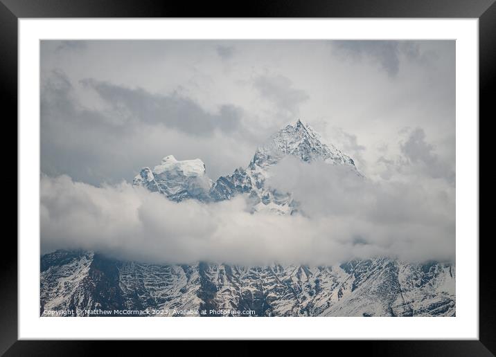Mountain Peak in Cloud Framed Mounted Print by Matthew McCormack