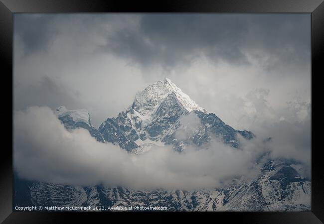 Mountain Peak in Cloud Framed Print by Matthew McCormack