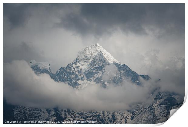 Mountain Peak in Cloud Print by Matthew McCormack