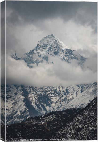 Mountain Peak in Cloud Canvas Print by Matthew McCormack