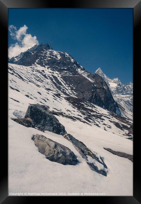 Snow Slope Moutain Framed Print by Matthew McCormack
