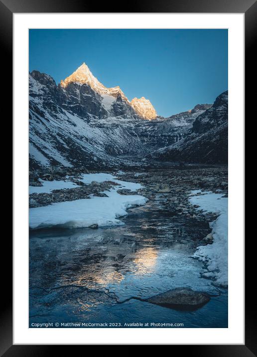 Morning Sunrise Mountain Peak Framed Mounted Print by Matthew McCormack