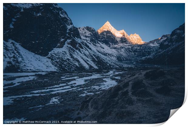 Morning Sun on a Mountain Peak Print by Matthew McCormack