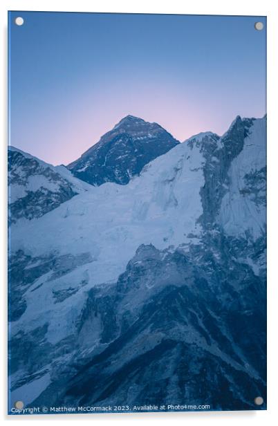 Everest Sunrise Acrylic by Matthew McCormack