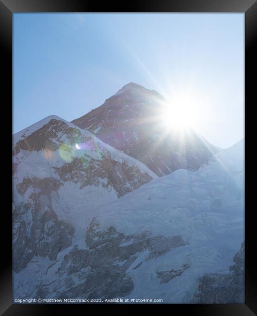 Mount Everest Sunrise Framed Print by Matthew McCormack