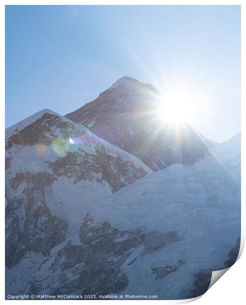 Mount Everest Sunrise Print by Matthew McCormack