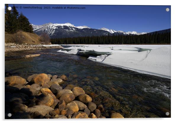 Icy Athabasca River Acrylic by rawshutterbug 