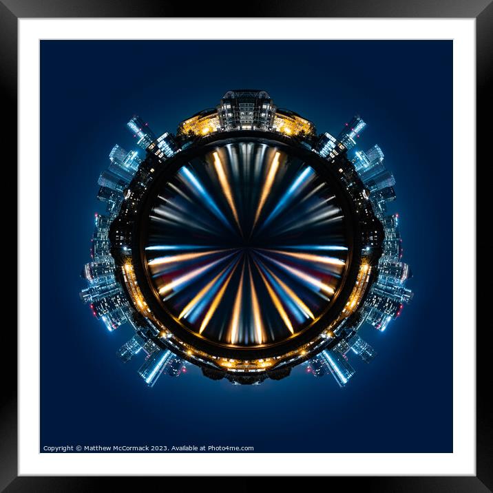 Canary Wharf Mini Planet Framed Mounted Print by Matthew McCormack