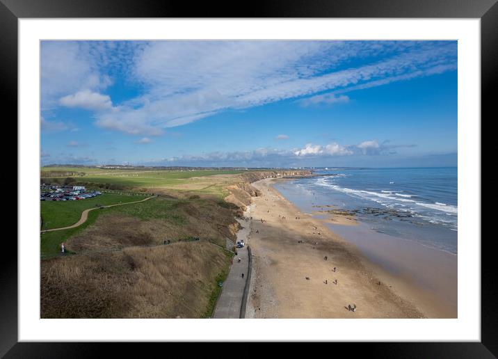 Seaham Hall Beach Framed Mounted Print by Apollo Aerial Photography