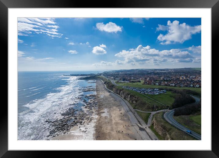 Seaham Hall Beach Framed Mounted Print by Apollo Aerial Photography