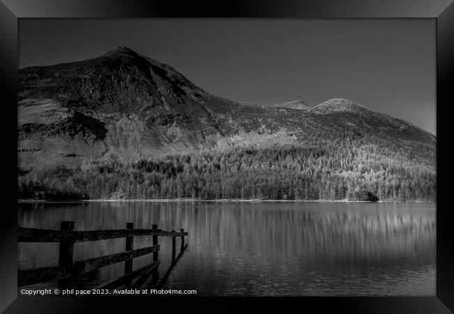 Buttermere in Monochrome  Framed Print by phil pace