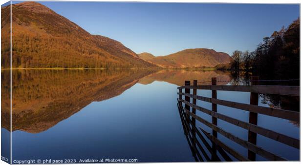 Buttermere Reflections Canvas Print by phil pace