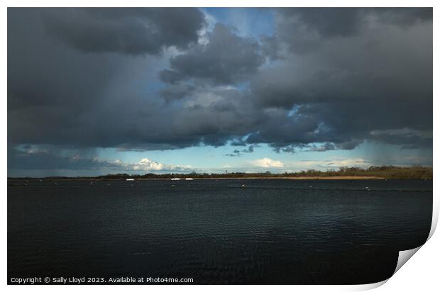 Dramatic Skies Over Barton Broad Print by Sally Lloyd