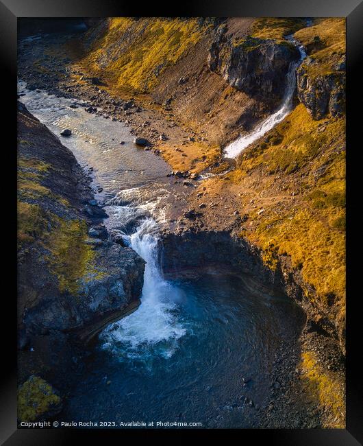 Benefoss waterfall in northern Iceland Framed Print by Paulo Rocha